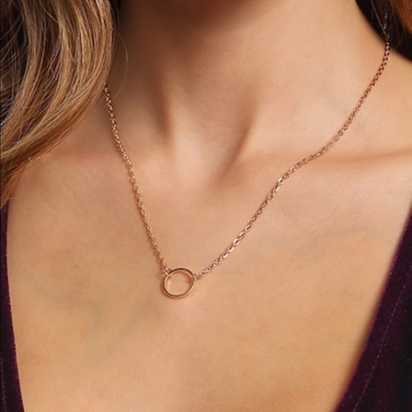 Gold Hoop Minimalist Necklace - Picture 4 of 7